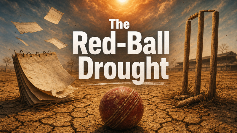 Illustration: the drought of red-ball Test cricket and long-format matches